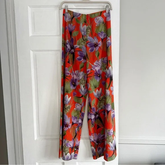 ALICE + OLIVIA Athena Wide Leg Pant Floral Palm - Picture 3 of 7